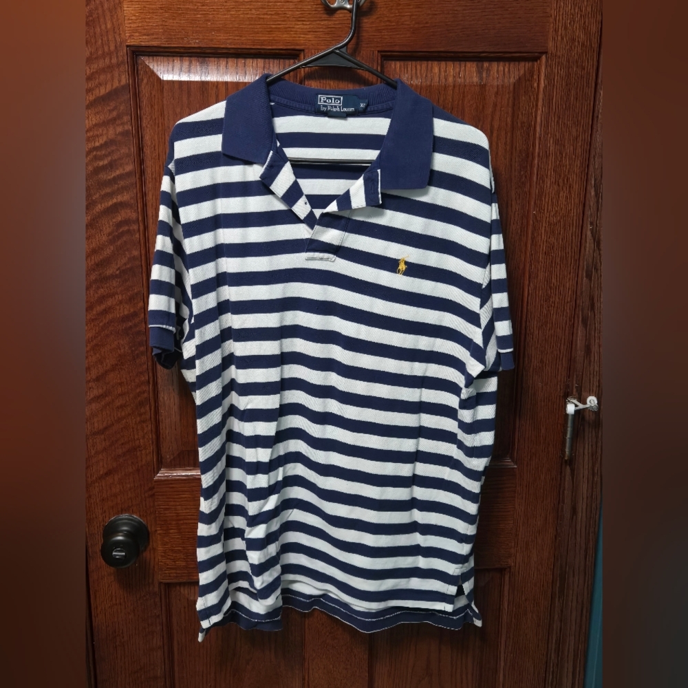 Polo by Ralph Lauren Blue and White Striped Polo Shirt